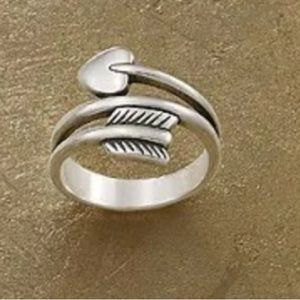 James Avery arrow & heart sterling silver ring size 11.5